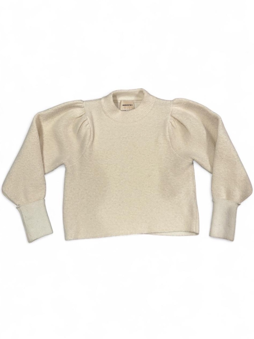 Industry by Nordstrom Rack Wool Cream Puff Sleeve Sweater Size Small